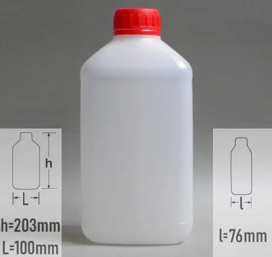 Sticla plastic 1 litru (1000ml) culoare semitransparent cu capac cu autosigilare rosu